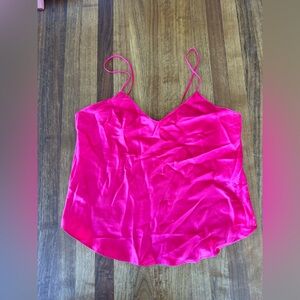 Hot pink vintage silk tank